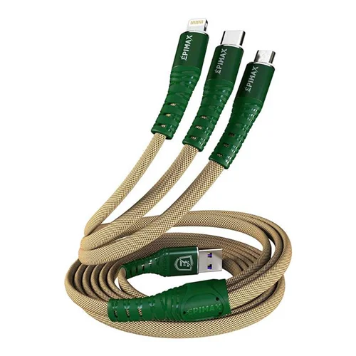 کابل تبدیل USB به microUSB / USB-C / لایتنینگ اپی مکس مدل EC - 24 طول 1.2 متر