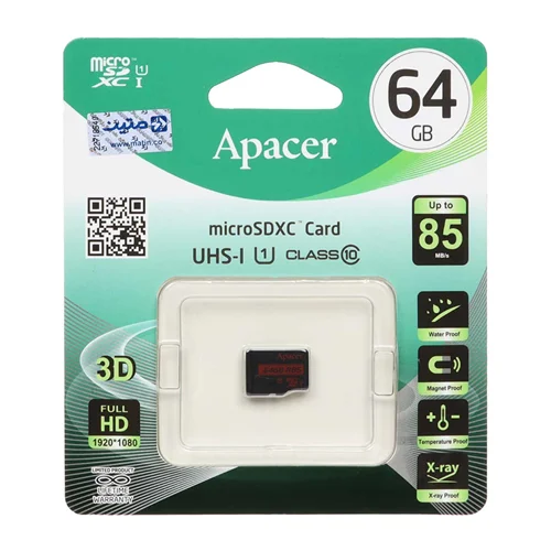 Apacer UHS-I U1 microSDXC 85MB/S-64GB(گارانتی متین)